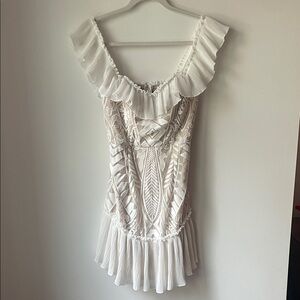 Off Shoulder White Mini Dress